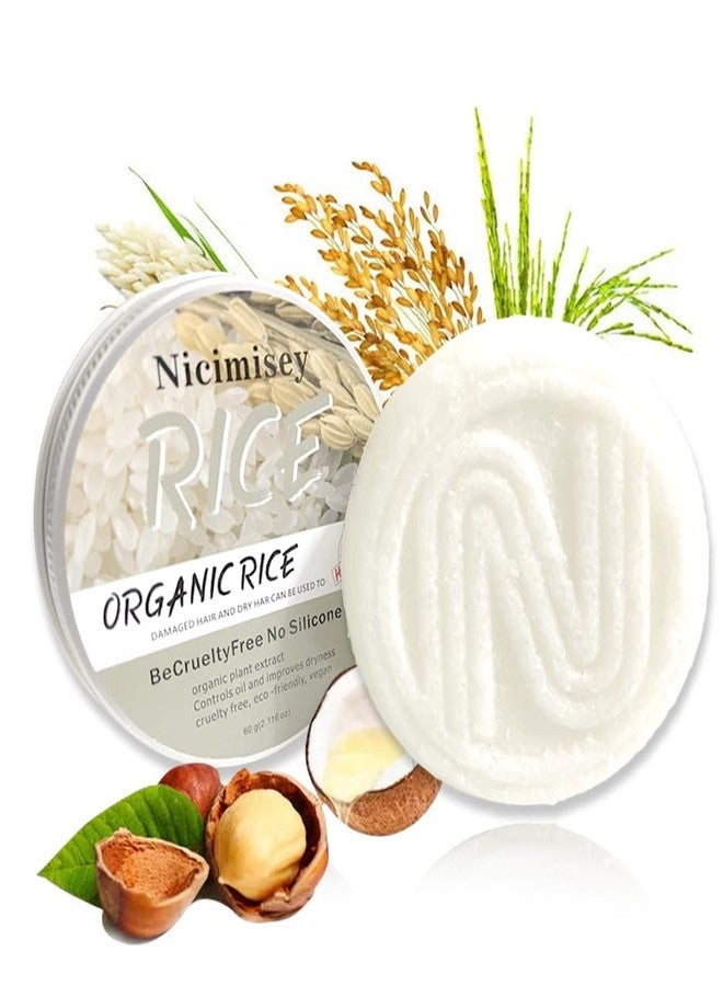 شامبو نيكيميسي بماء الأرز 2 في 1، شامبو لنمو الشعر للنساء والرجال، للعناية بالشعر - خالٍ من الكبريتات - مناسب لجميع أنواع الشعر - Image 1